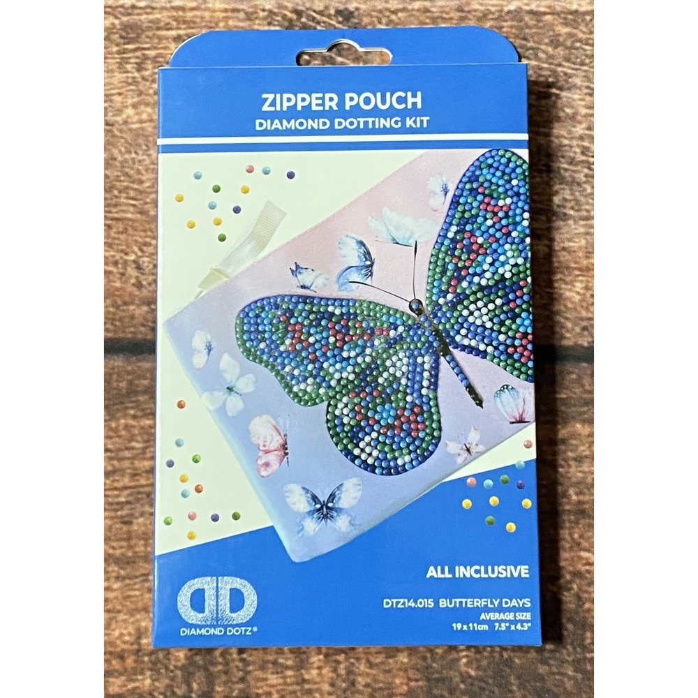 Diamond Dotz Butterfly Days Zipper Pouch Diamond Dotting Kit (7.5 inch 4.3 inch)
